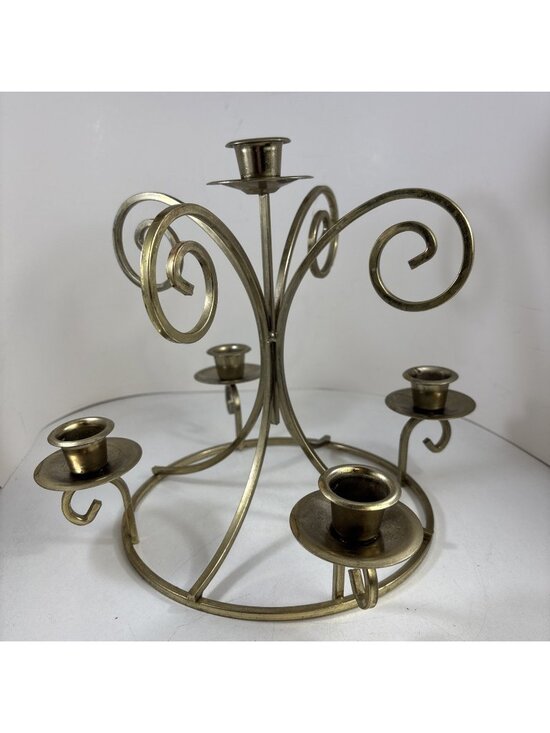 Home Interiors Other - Home Interiors Brass Colored Candleholder Holds 5 Candles Or Stemmed Votives